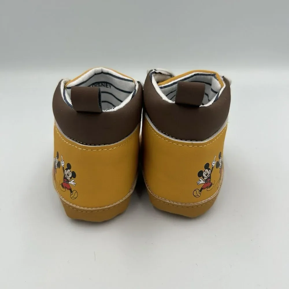 DISNEY BABY MICKEY MOUSE 3-9 Months Brown Little Walker‎ Shoe No box